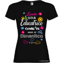 T-SHIRT DONNA  PERSONALIZZATA SPIRITOSA EDUCATRICE COLORE NERO