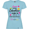 T-SHIRT DONNA  PERSONALIZZATA SPIRITOSA EDUCATRICE COLORE AZZURRO
