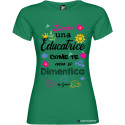 T-SHIRT DONNA  PERSONALIZZATA SPIRITOSA EDUCATRICE COLORE VERDE