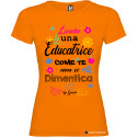 T-SHIRT DONNA  PERSONALIZZATA SPIRITOSA EDUCATRICE COLORE ARANCIONE