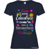 T-SHIRT DONNA  PERSONALIZZATA SPIRITOSA EDUCATRICE COLORE BLU NAVY