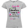 T-SHIRT DONNA  PERSONALIZZATA SPIRITOSA EDUCATRICE COLORE GRIGIO