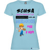 T-SHIRT DONNA PERSONALIZZATA SPIRITOSA MURATORE COLORE AZZURRO