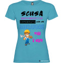 T-SHIRT DONNA PERSONALIZZATA SPIRITOSA MURATORE COLORE TURCHESE