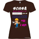 T-SHIRT DONNA PERSONALIZZATA SPIRITOSA MURATORE COLORE MARRONE