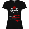 T-SHIRT DONNA PERSONALIZZATA SPIRITOSA QUEEN COLORE NERO