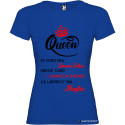 T-SHIRT DONNA PERSONALIZZATA SPIRITOSA QUEEN COLORE BLU ROYAL
