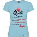 T-SHIRT DONNA PERSONALIZZATA SPIRITOSA QUEEN COLORE AZZURRO