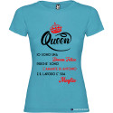 T-SHIRT DONNA PERSONALIZZATA SPIRITOSA QUEEN COLORE TURCHESE