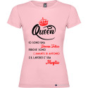 T-SHIRT DONNA PERSONALIZZATA SPIRITOSA QUEEN COLORE ROSA