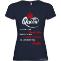 T-SHIRT DONNA PERSONALIZZATA SPIRITOSA QUEEN COLORE BLU NAVY