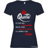 T-SHIRT DONNA PERSONALIZZATA SPIRITOSA QUEEN COLORE BLU NAVY