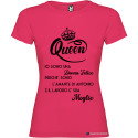 T-SHIRT DONNA PERSONALIZZATA SPIRITOSA QUEEN COLORE ROSA FUCSIA