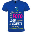 Maglietta personalizzata t-shirt personalizzata uomo donna cotone Italian Style Diffusion colore blu royal