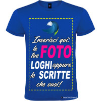 Maglietta personalizzata t-shirt personalizzata uomo donna cotone Italian Style Diffusion colore blu royal