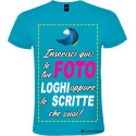 Maglietta personalizzata t-shirt personalizzata uomo donna cotone Italian Style Diffusion colore turchese