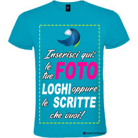 Maglietta personalizzata t-shirt personalizzata uomo donna cotone Italian Style Diffusion colore turchese