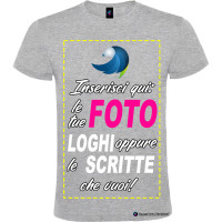 Maglietta personalizzata t-shirt personalizzata uomo donna cotone Italian Style Diffusion colore grigio