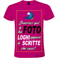 Maglietta personalizzata t-shirt personalizzata uomo donna cotone Italian Style Diffusion colore rosa fucsia