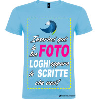 Maglietta personalizzata t-shirt personalizzata uomo donna cotone Italian Style Diffusion colore azzurro