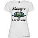 T-SHIRT DONNA SPIRITOSA PERSONALIZZATA RACING GIRL COLORE BIANCO