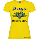 T-SHIRT DONNA SPIRITOSA PERSONALIZZATA RACING GIRL COLORE GIALLO