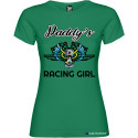 T-SHIRT DONNA SPIRITOSA PERSONALIZZATA RACING GIRL COLORE VERDE