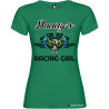 T-SHIRT DONNA SPIRITOSA PERSONALIZZATA RACING GIRL COLORE VERDE