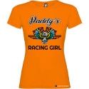 T-SHIRT DONNA SPIRITOSA PERSONALIZZATA RACING GIRL COLORE ARANCIONE