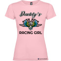 T-SHIRT DONNA SPIRITOSA PERSONALIZZATA RACING GIRL COLORE ROSA