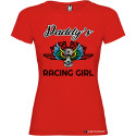 T-SHIRT DONNA SPIRITOSA PERSONALIZZATA RACING GIRL COLORE ROSSO