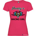 T-SHIRT DONNA SPIRITOSA PERSONALIZZATA RACING GIRL COLORE ROSA FUCSIA