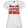 T-SHIRT DONNA SPIRITOSA PERSONALIZZATA SUPER DOTTORESSA COLORE BIANCO