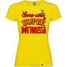 T-SHIRT DONNA SPIRITOSA PERSONALIZZATA SUPER DOTTORESSA COLORE GIALLO