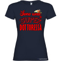 T-SHIRT DONNA SPIRITOSA PERSONALIZZATA SUPER DOTTORESSA COLORE BLU NAVY