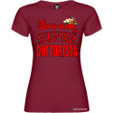 T-SHIRT DONNA SPIRITOSA PERSONALIZZATA SUPER DOTTORESSA COLORE GRANATA