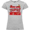 T-SHIRT DONNA SPIRITOSA PERSONALIZZATA SUPER DOTTORESSA COLORE GRIGIO