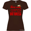 T-SHIRT DONNA SPIRITOSA PERSONALIZZATA SUPER DOTTORESSA COLORE MARRONE