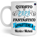 TAZZA MUG PERSONALIZZATA PAPÀ FANTASTICO BIANCO LUCIDO