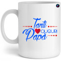 TAZZA MUG PERSONALIZZATA TANTI AUGURI PAPÀ CUORE LUCIDA