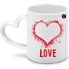 TAZZA MUG CON MANICO A CUORE PERSONALIZZATA BIANCO