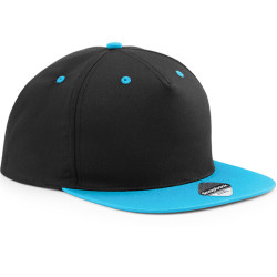 Cappellino con ricamo o stampa Snapback Contrast colore nero azzurro