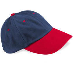 Cappellino con ricamo o stampa bicolore cotone spazzolato colore blu rosso