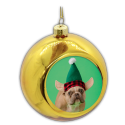 Palla di Natale personalizzata con foto oro