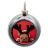 Palla di Natale personalizzata con foto argento