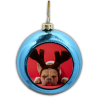 Palla di Natale personalizzata con foto piccola azzurro