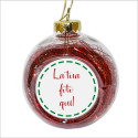 Palla di Natale personalizzata con foto e stelle filanti Streamer rosso