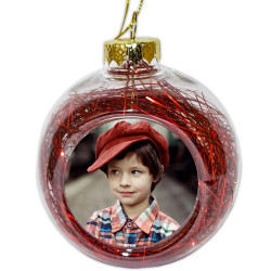 Pallina di Natale personalizzata con foto  trasparente 3d