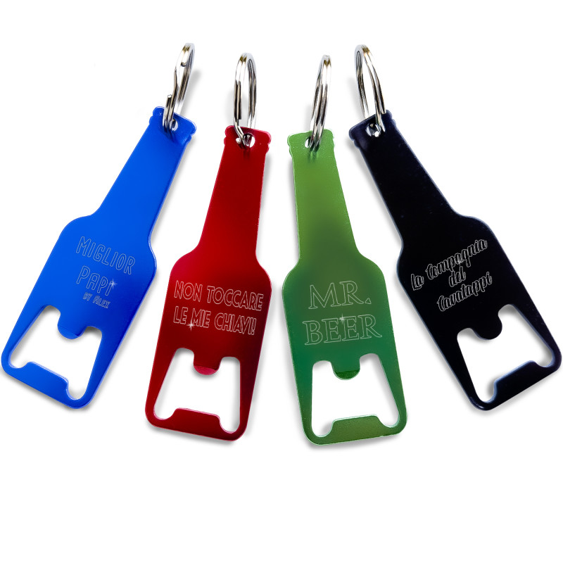 Portachiavi Apribottiglie personalizzato con incisione porta chiavi in  metallo