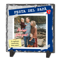 foto su pietra ardesia personalizzata per la festa del papà